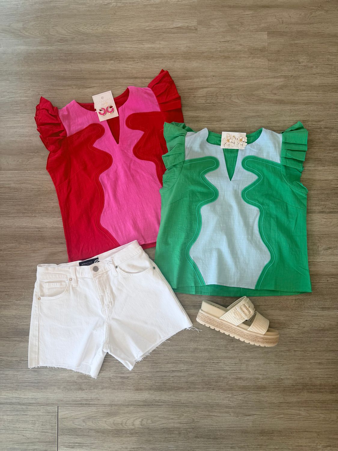 Girly Pop Wavy Flutter Top