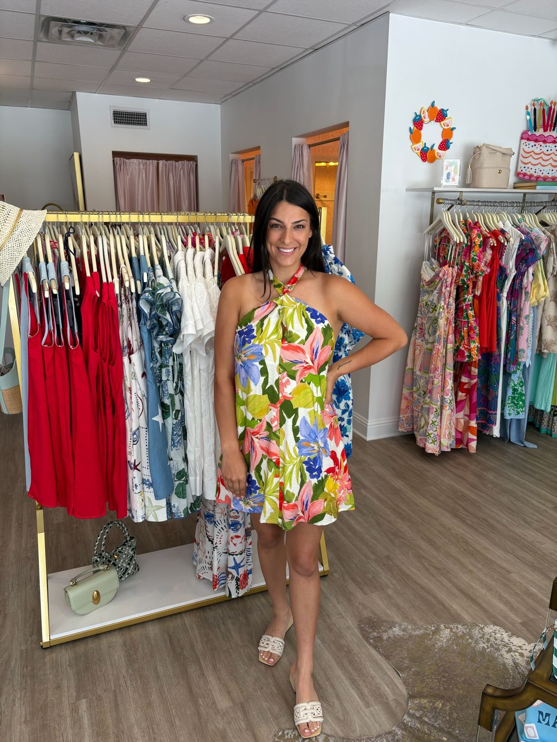 Kylie Floral Halter Dress