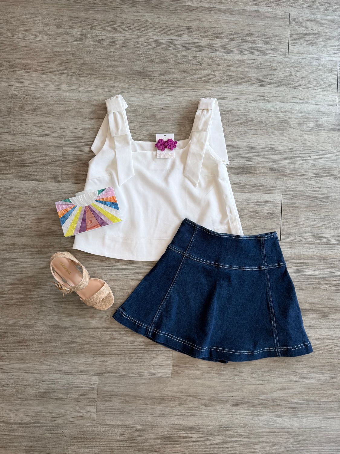 Whitney Square Neck Bow Top
