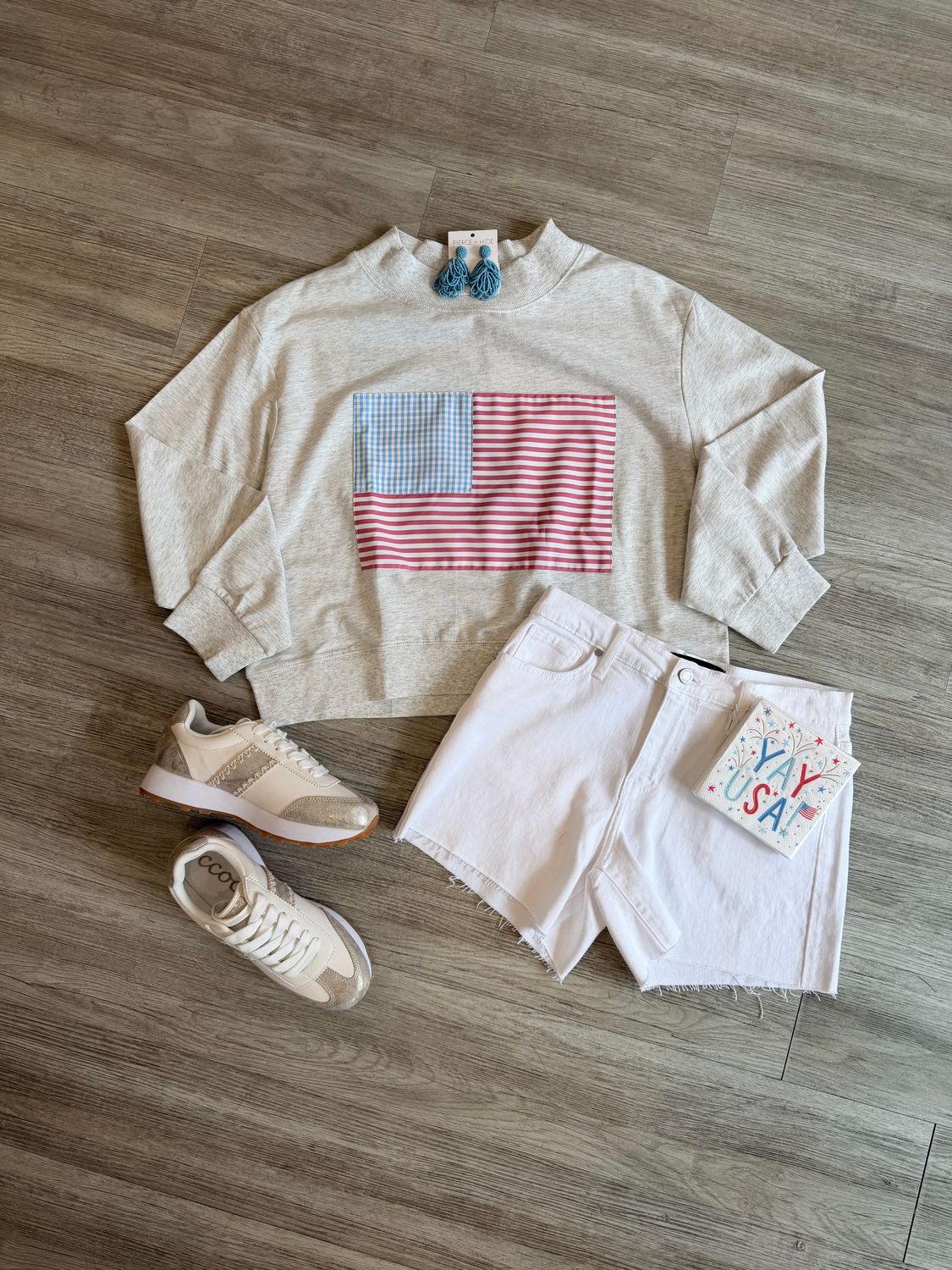 Mockneck American Flag Sweatshirt