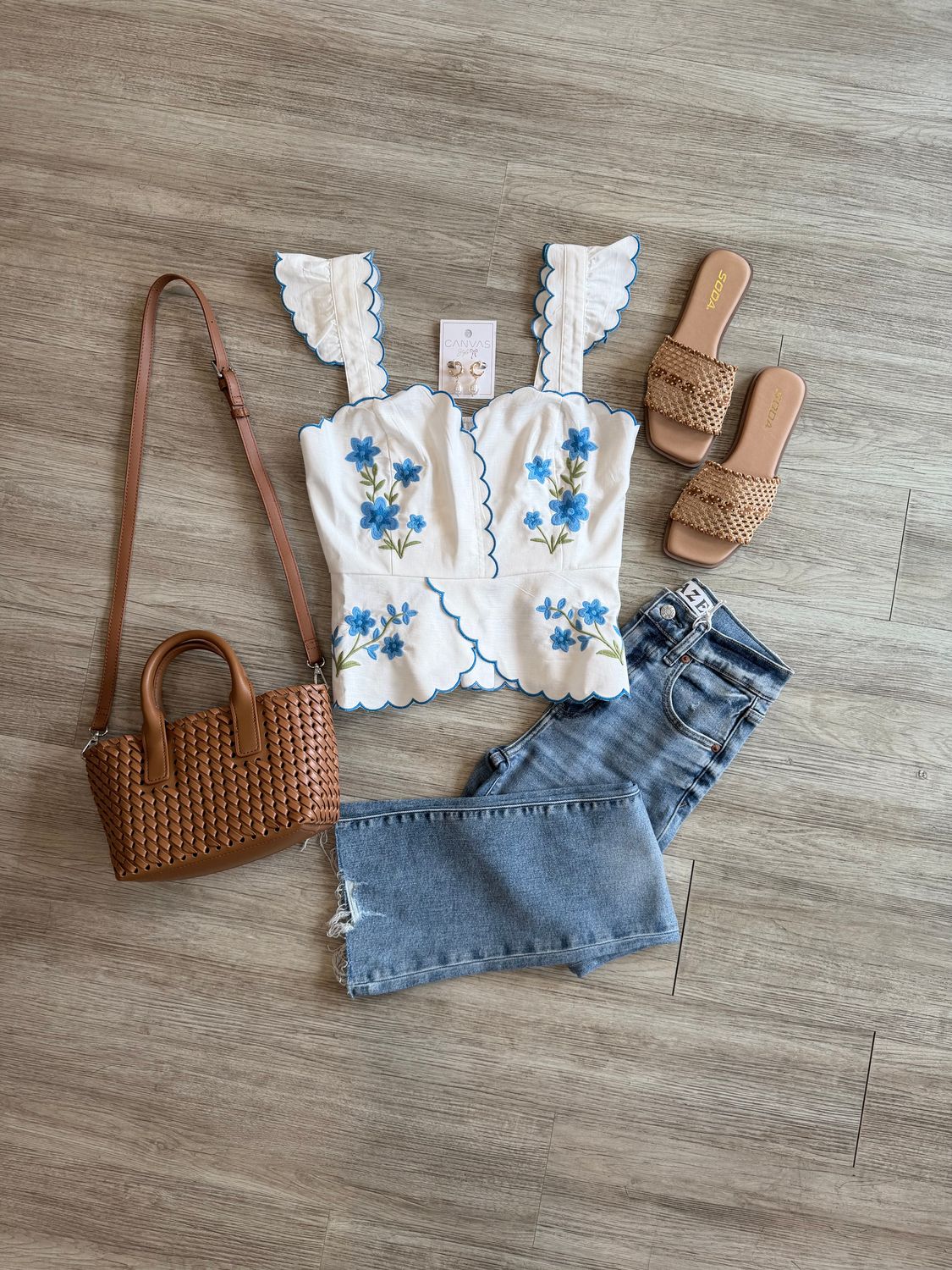 Gracie Floral Scallop Top