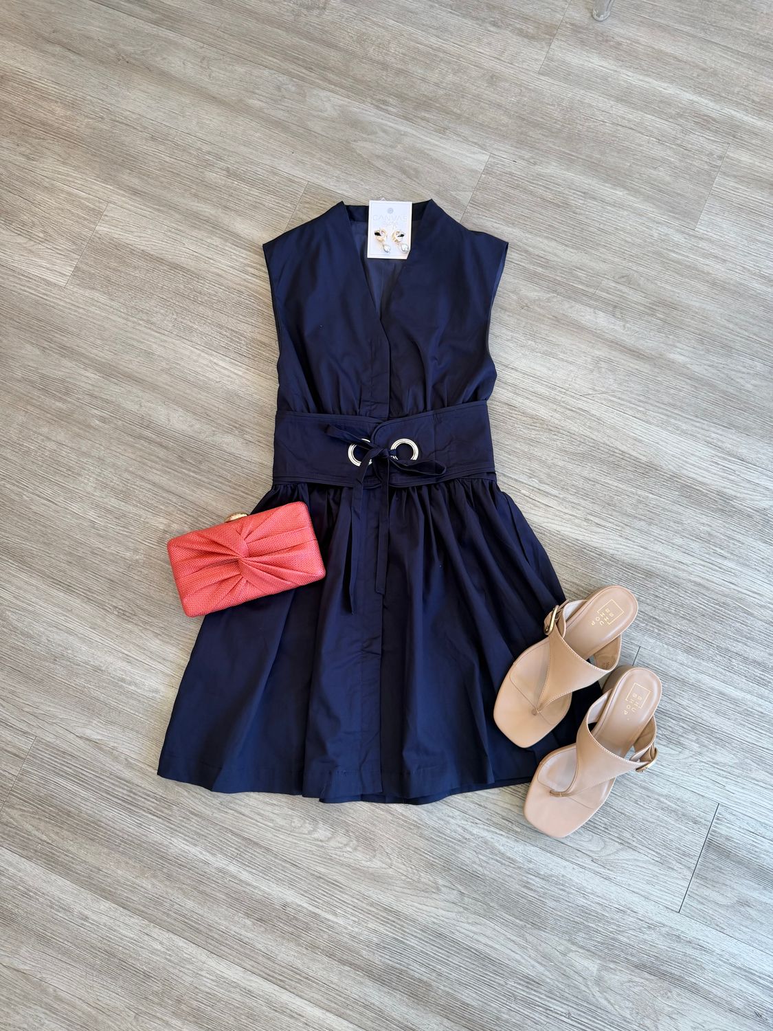 The Navy Notion Belted Dress