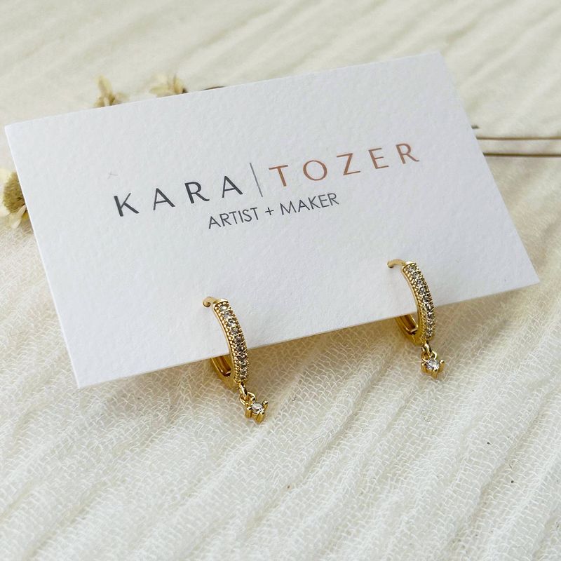 Dainty Solitaire Huggie Hoops
