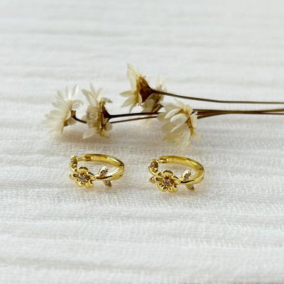 Mini Gold Flower Hoops