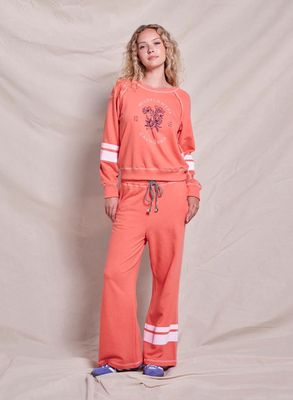 Double Stripe Lounge Pant in Dark Raspberry