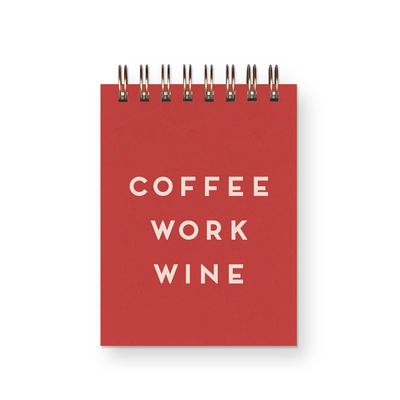 Coffee Work Wine Mini Jotter Notebook