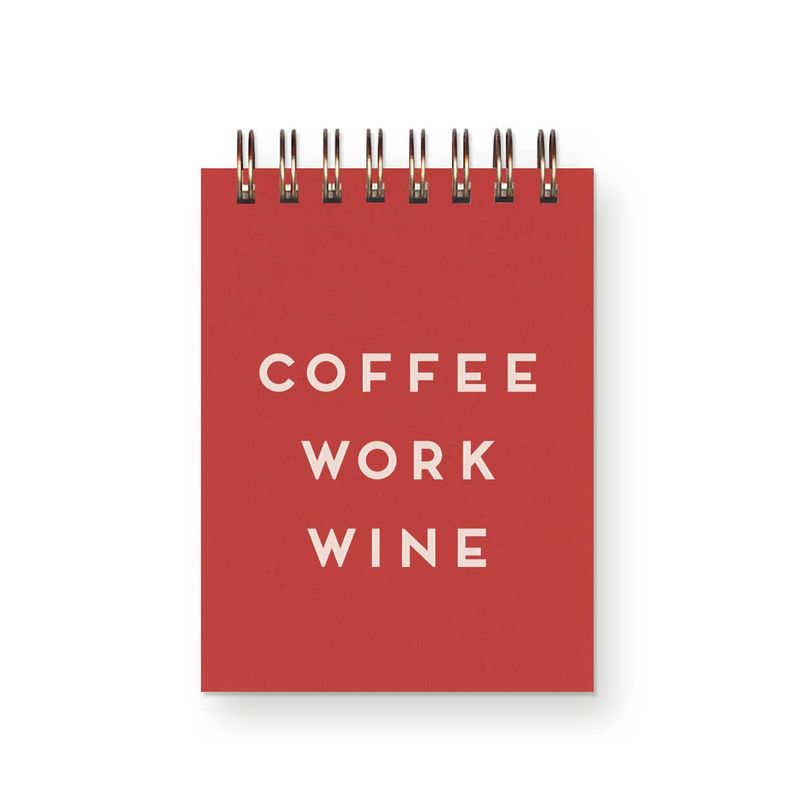 Coffee Work Wine Mini Jotter Notebook