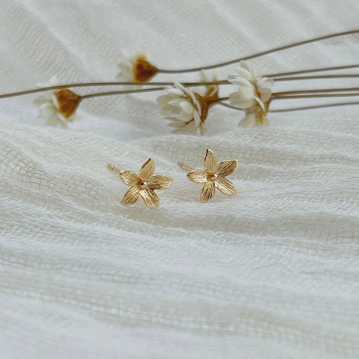 Gold Flower Studs