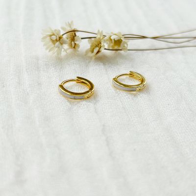 Mother Of Pearl Huggie Hoops