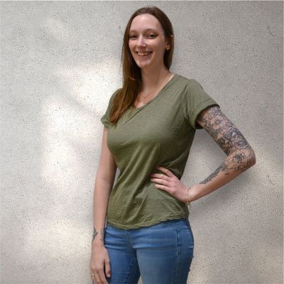 Rolled Sleeve Tee in Fern