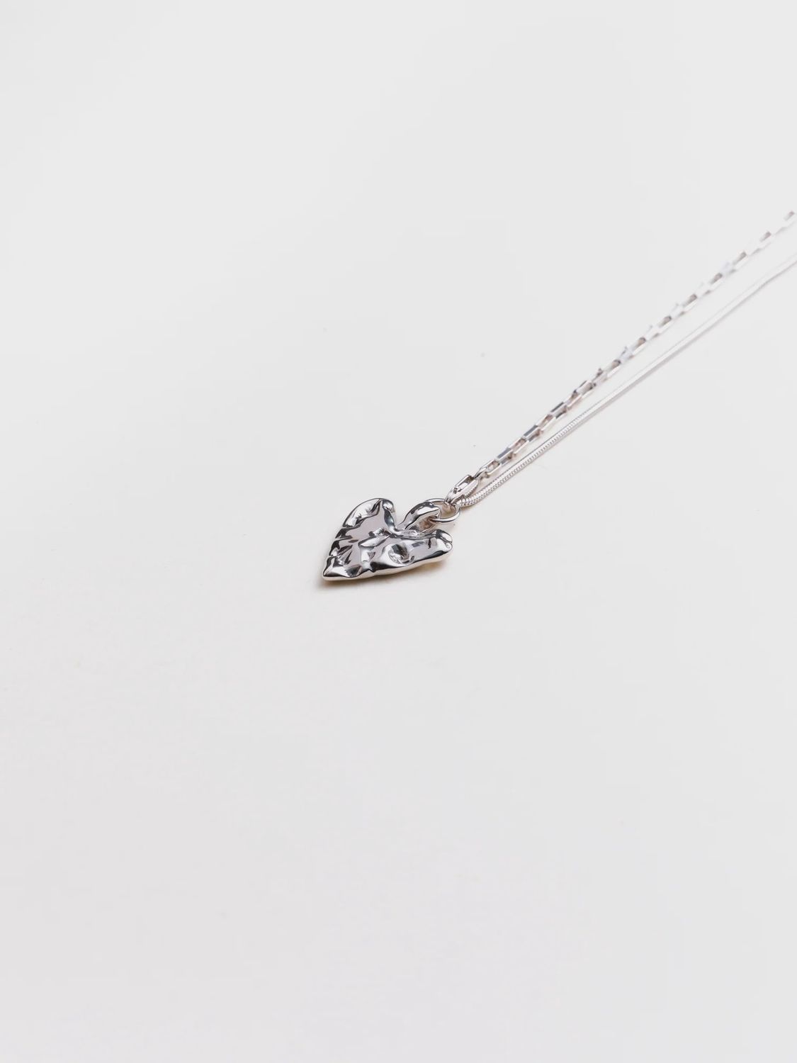 Jessie Beaten Heart Necklace, Color: Silver