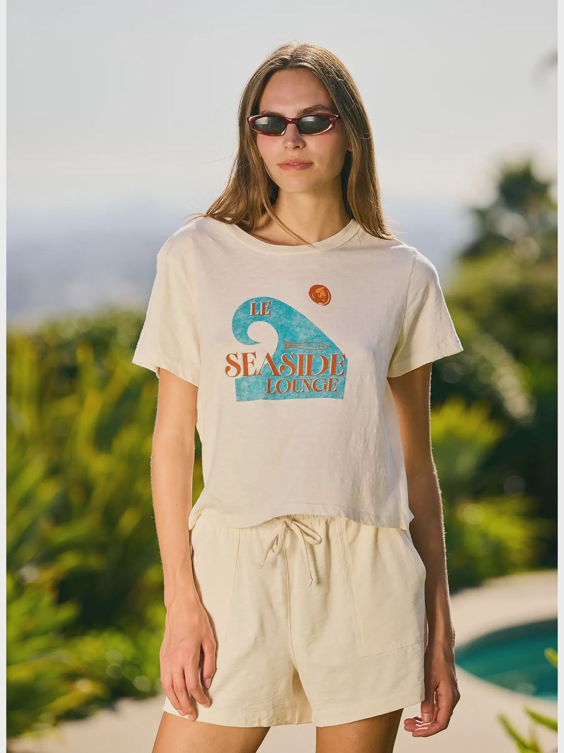 Le Seaside Lounge Boxy Crew Tee