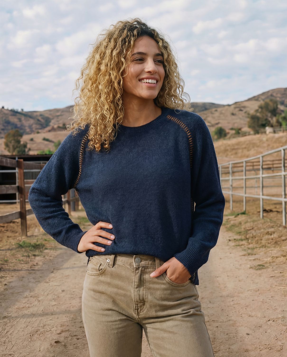 Coastline Baseball Stitch Sweater