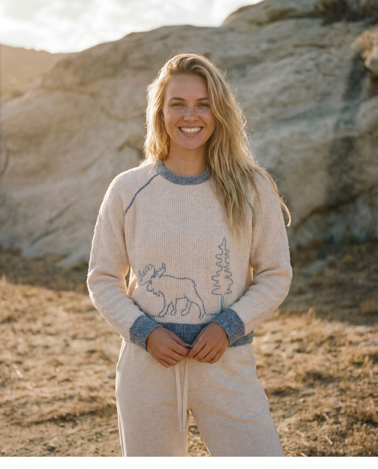 Moose Crew Raglan Sweater