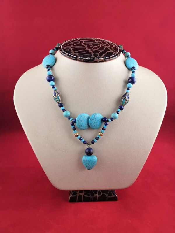 Collier esprit Maroc turquoise et lapis lazuli naturel