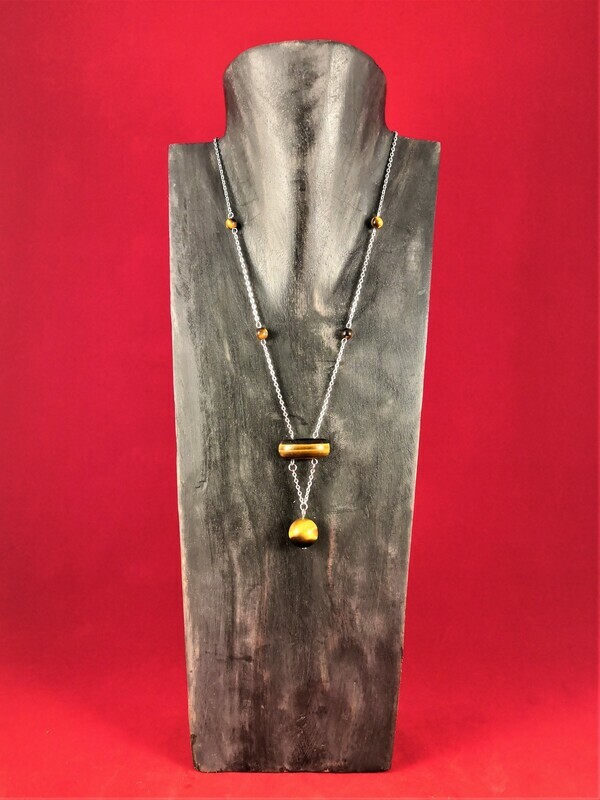 Collier en pierre naturelle d'oeil de tigre
