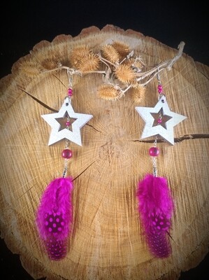 Boucles d'oreilles star pink