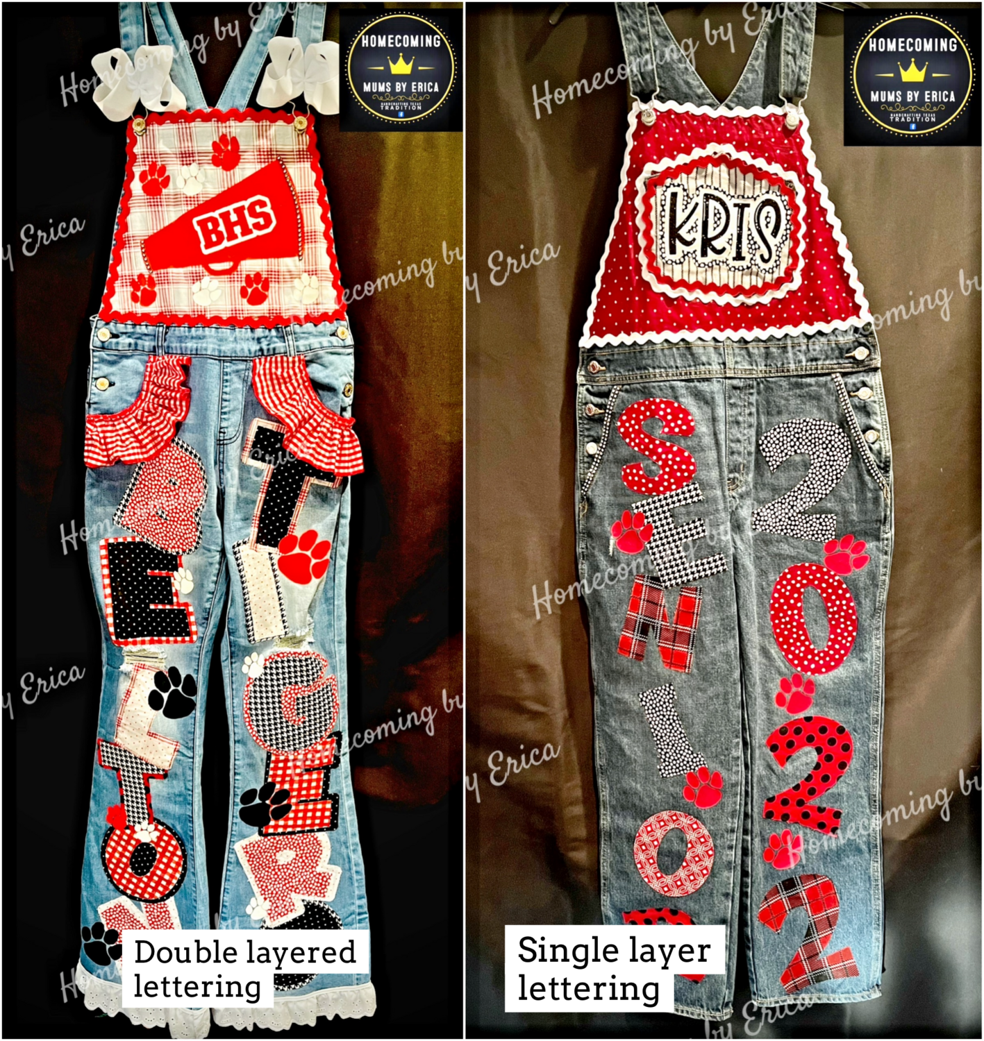 Custom SENIOR homecoming overalls