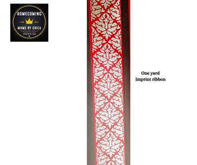 Red Silver Imprint- Ornate leaf