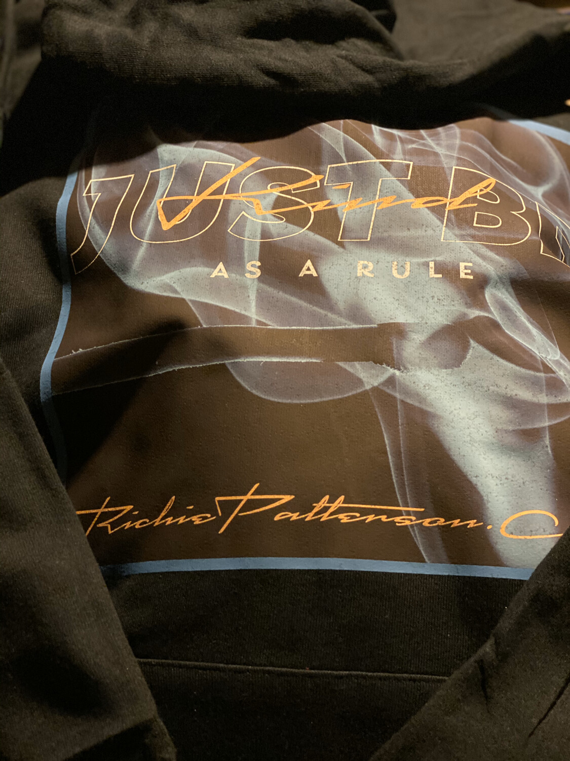 NEW LOGO Just Be Kind As a Rule Black &amp; Light Blue Printed Hoodie (SIZES SMALL-2XL)