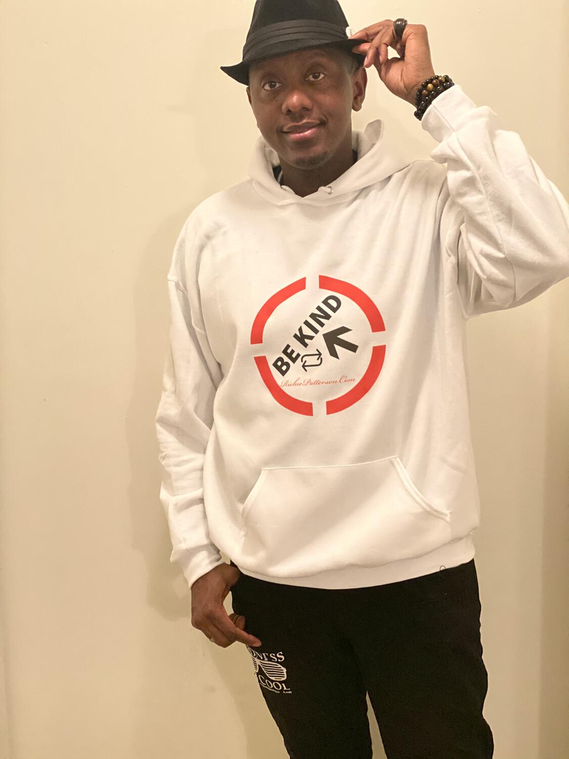 BE KIND WHITE &amp; RED HOODIES  (SIZES SMALL-2XL)