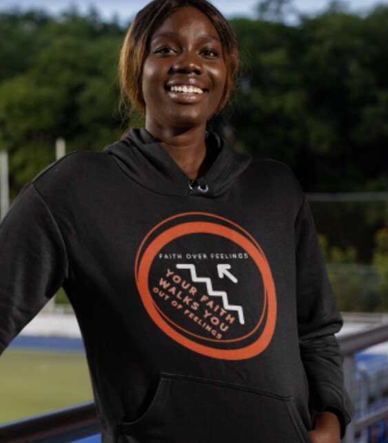 Faith Over Feelings black Hoodie (SIZES SMALL-2XL)