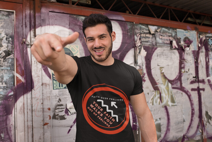 Faith Over Feelings black T-SHIRTS (SIZES SMALL-4XL)