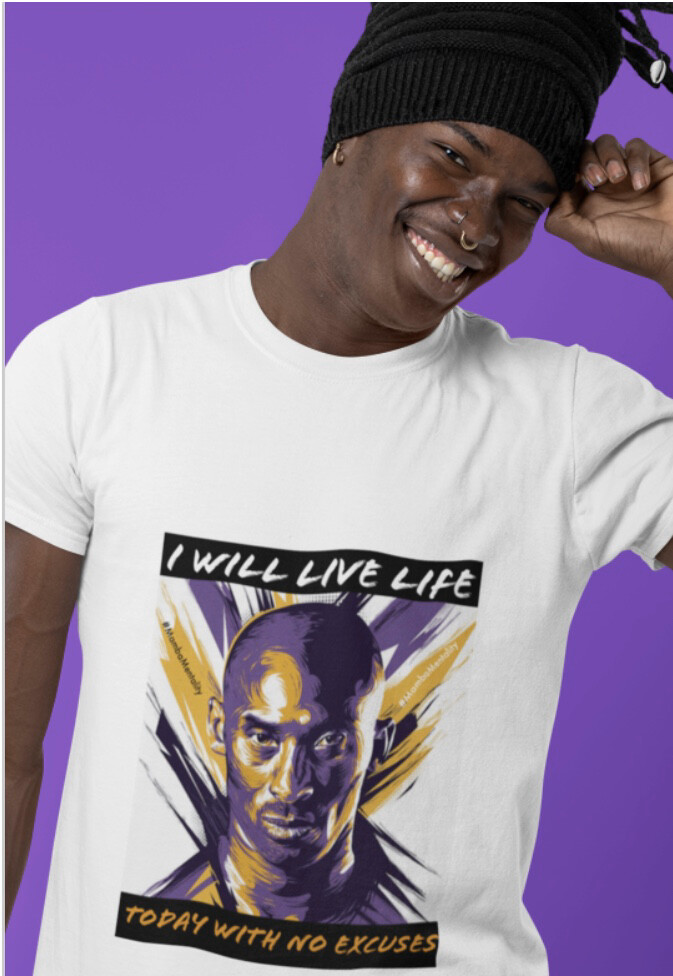KOBE White T-Shirt (SIZES SMALL-5XL Only)