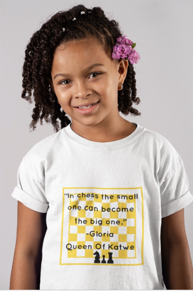My History Is Cool KIDS White Queen Chess T-SHIRTS (SIZES SMALL-XL KIDS)