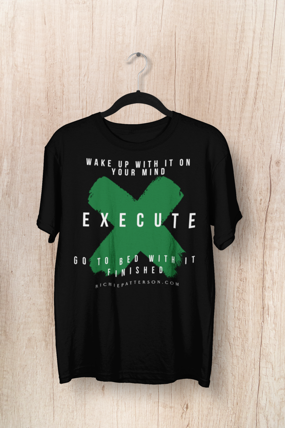 EXECUTE Black &amp; Green T-SHIRT (SIZES SMALL-4XL)