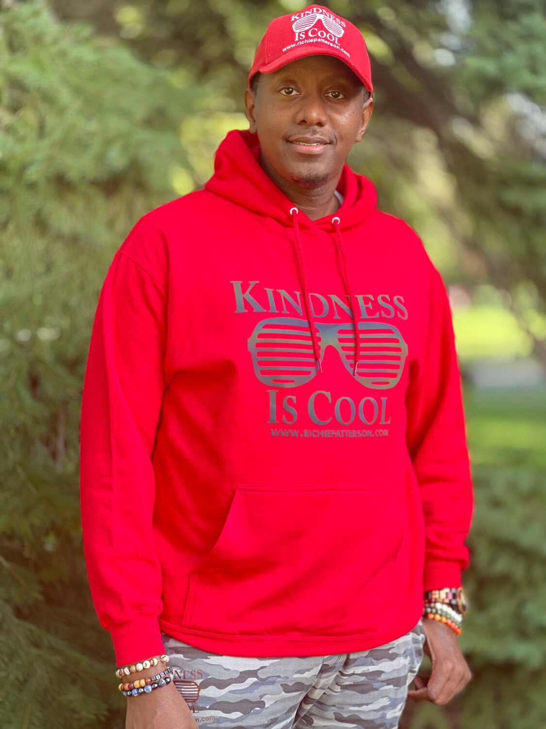 Reflective Logo Kindness Is Cool Red Hoodie   (SIZES SMALL-3XL) HAT NOT INCLUDED