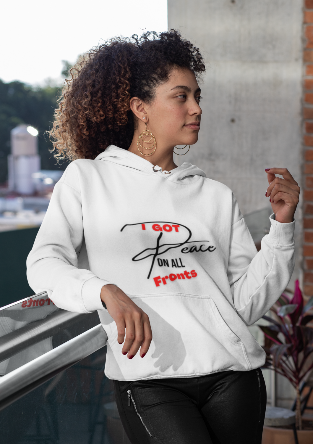 I  GOT PEACE Hoodie (SIZES SMALL-4XL ) White 