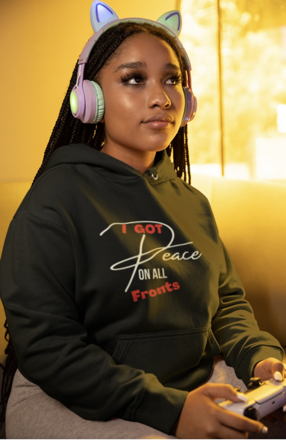 I  GOT PEACE Hoodie (SIZES SMALL-4XL ) Black Hoodie