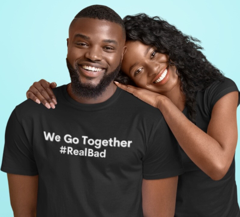 WE GO TOGETHER - Tshirt  (SIZES SMALL-4XL ) Black