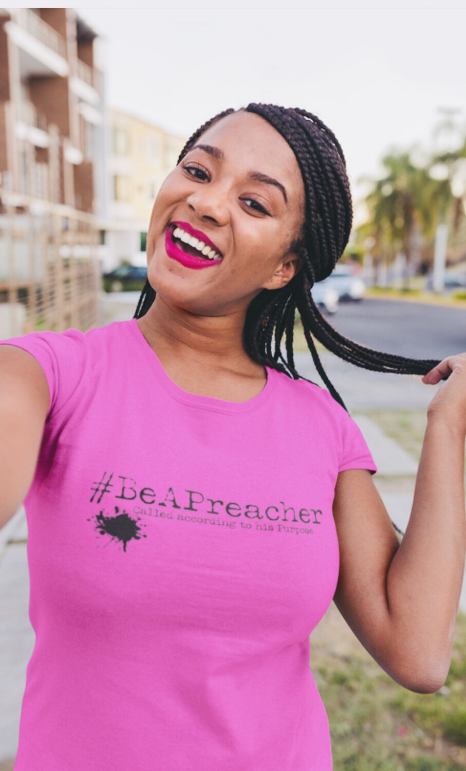 The Official Be A Preacher Pink &amp; Black T - Shirt (SIZES SMALL-4XL)