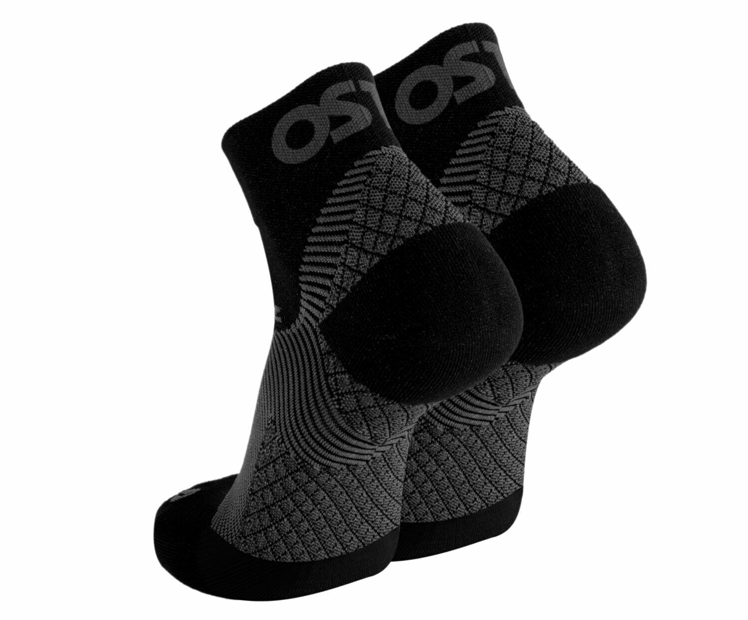 FS4 Plantar Fasciitis Quarter Crew Socks (3 Pack), Size: Medium, Color: Black
