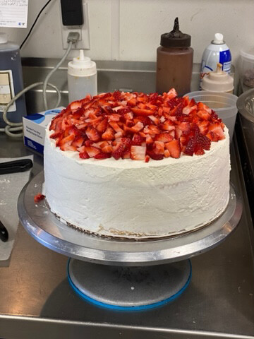 3 Layer Cannoli Strawberry Short Cake  