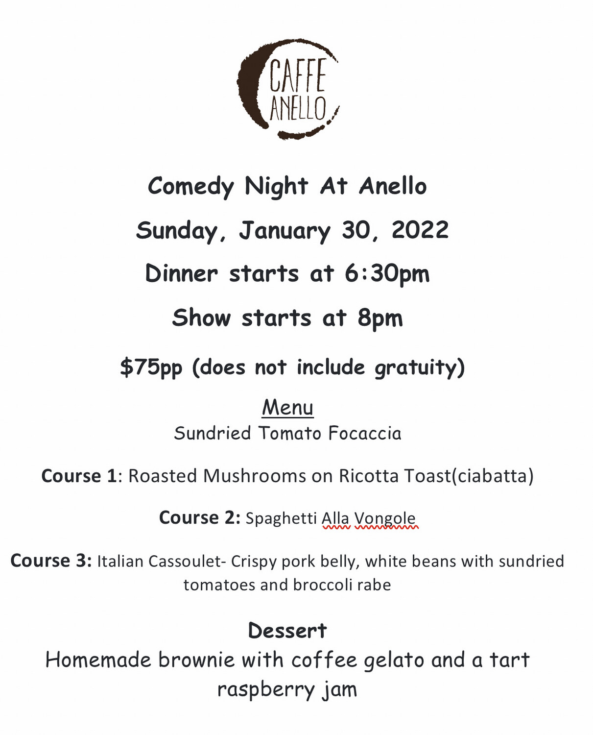 A Night Of Comedy At Anello