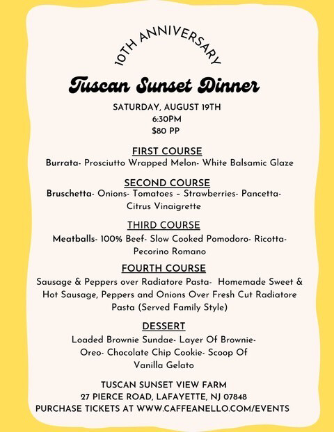 Tuscan Sunset Farm Dinner 2023