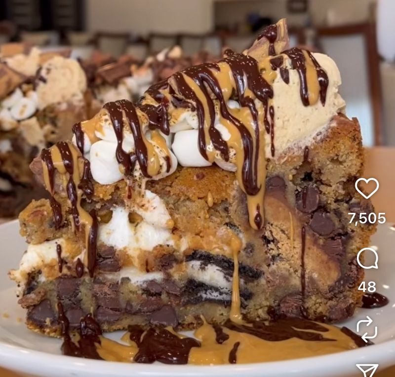 PB Cup S’moreo Stuffed Choc. chip Cookie Cake