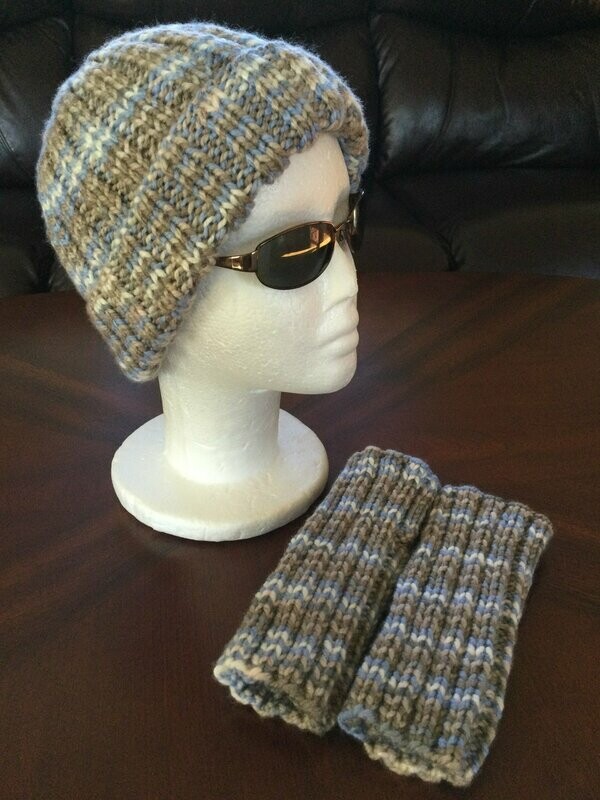 Hand Knit & Fingerless Glove Set