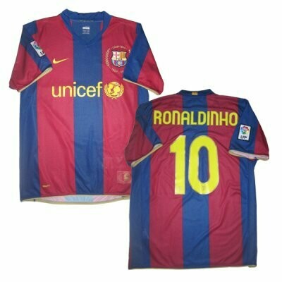 Ronaldinho FC Barcelona 2007-2008 Retro Jersey #10 (Replica)