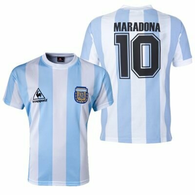 ARGENTINA HOME SOCCER JERSEY WORLD CUP 1986 MARADONA #10 