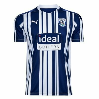 20-21 West Bromwich Home Blue & White Soccer Jersey