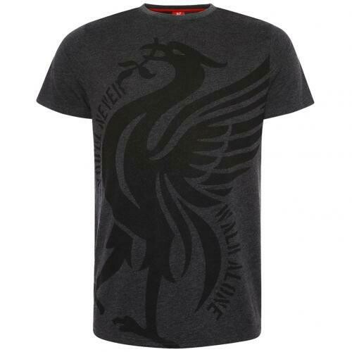 Liverpool FC Liverbird T Shirt Mens Charcoal