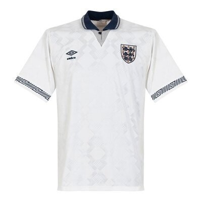 1990 England Home Retro Football Jersey Shirt