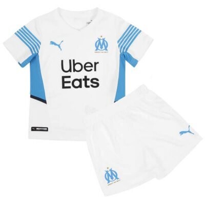 21-22 Olympique Marseille Home Jersey Kids Kit
