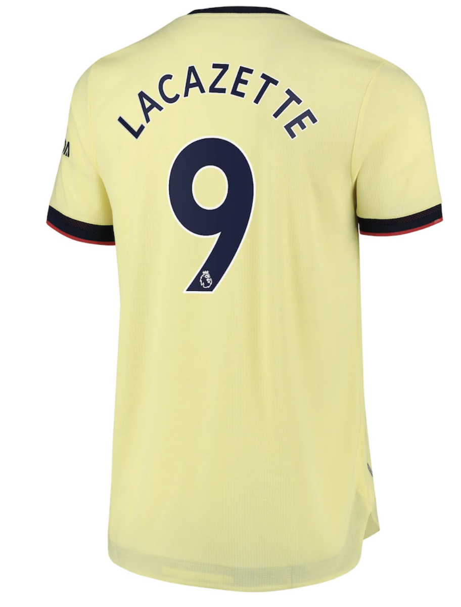 Arsenal Away Lacazette 9 Jersey 21/22
(Player Version)