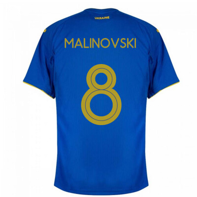 Ukraine Ruslan Malinovskyi 8 Away Jersey 2021