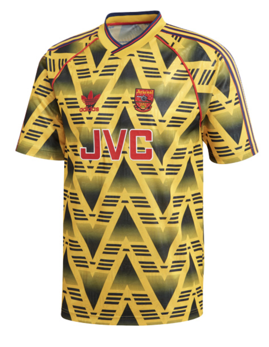 1991-1993 Arsenal Away Yellow Retro Jersey Shirt